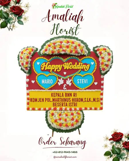 Papan Bunga Pernikahan Singorojo